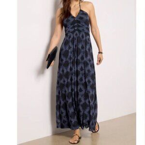 Evereve Noa Maxi Dress Blue Abstract Print